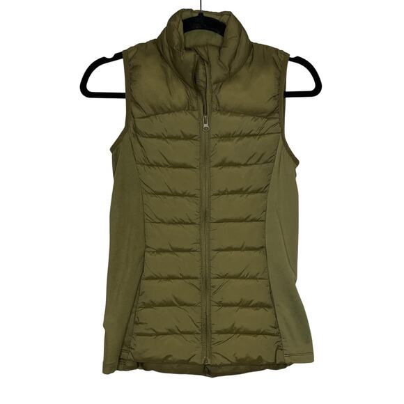 Savvi Brown Green Quilted Puffer Vest Size Small - Picture 1 of 6